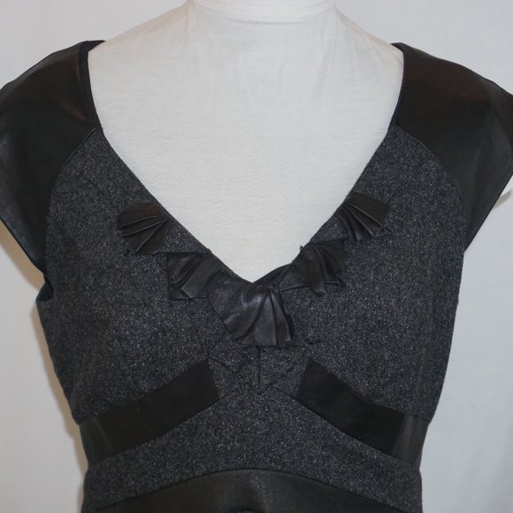 Rebecca Taylor Lamb Trim Silk/Wool Tweed Dress 6 - Picture 6 of 15